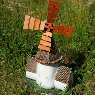 Декоративные мельницы для сада своими руками фото