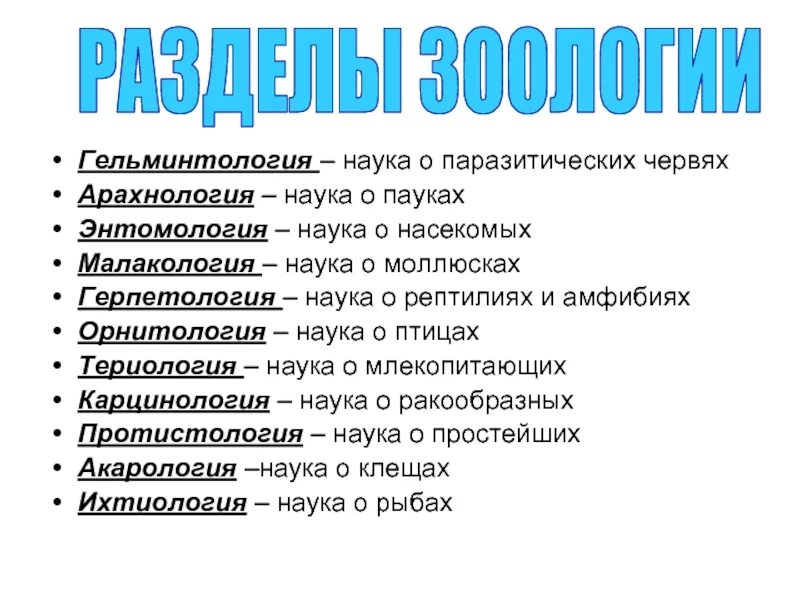 Какие разделы в биологии. Какие разделы в биологии