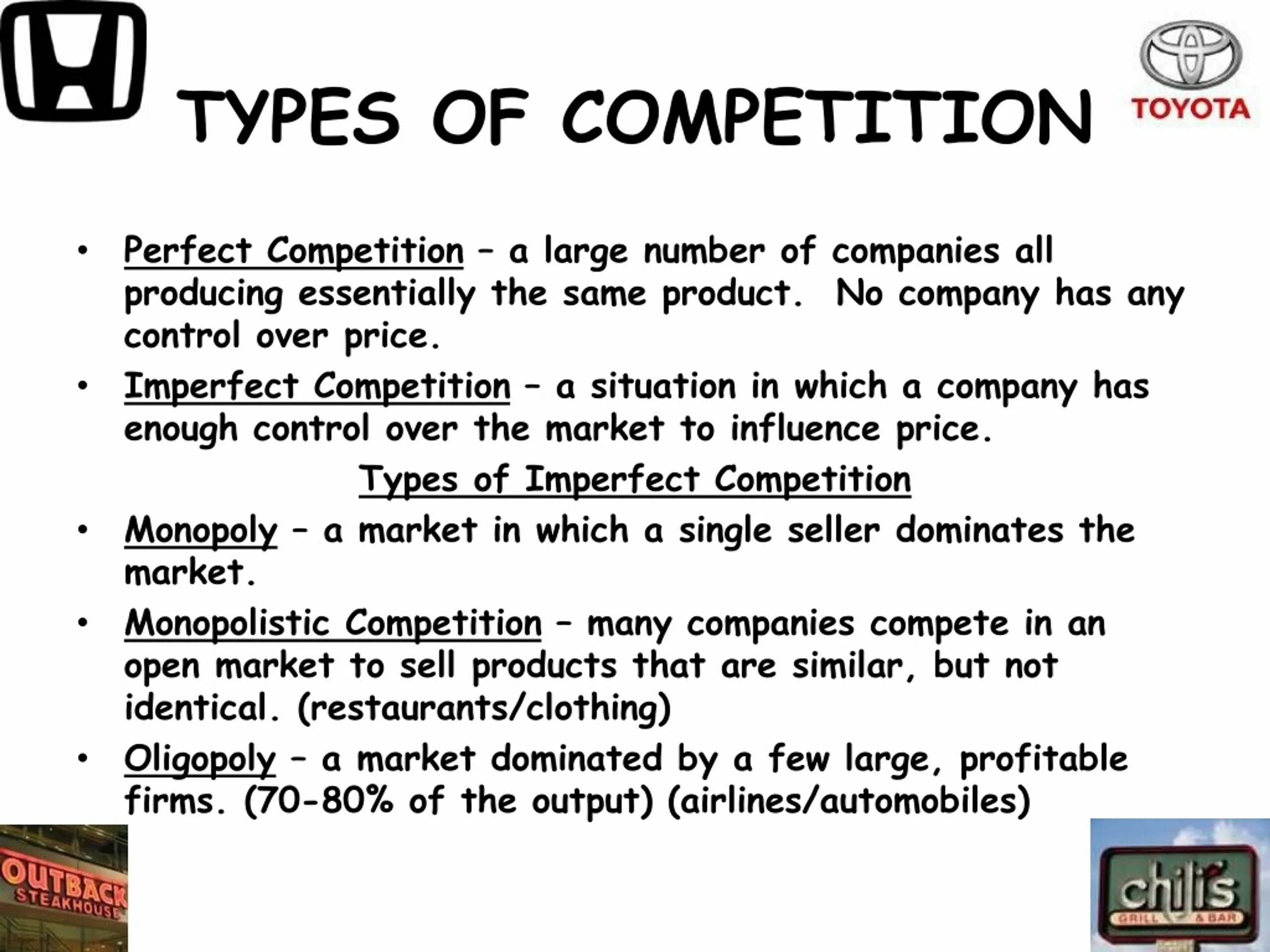 Competition what is it. Types of competition. type of competitors. kinds of competitions. what is perfect competitive market?.