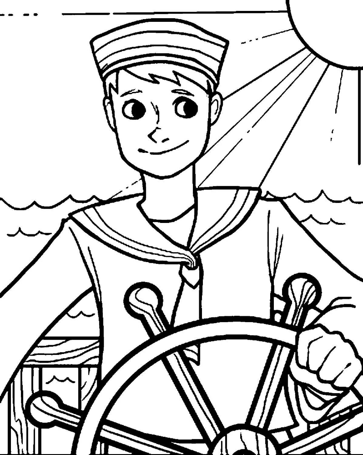 Морячок раскраска для детей. Матрос раскраска. Капитан раскраска. Капитан корабля раскраска. Капитан раскраска для детей.