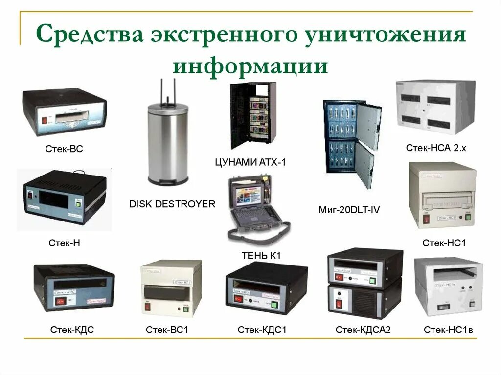 Программный способ защиты информации. Технические средства. Способы уничтожения информации на носителях. Технические средства для уничтожения информации. Устройства уничтожения информации на магнитных носителях.