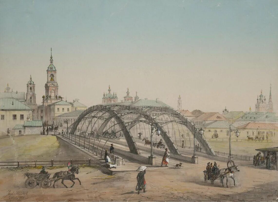 Петербург середины xix века. Шарлемань иосиф художник. замоскворечье (начало 19 века) островский. чугунный мост замоскворечье. москва замоскворечье 19 век.