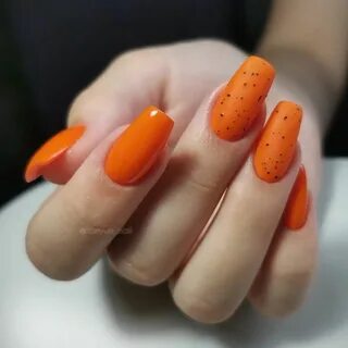 Дизайн ногтей морковный цвет