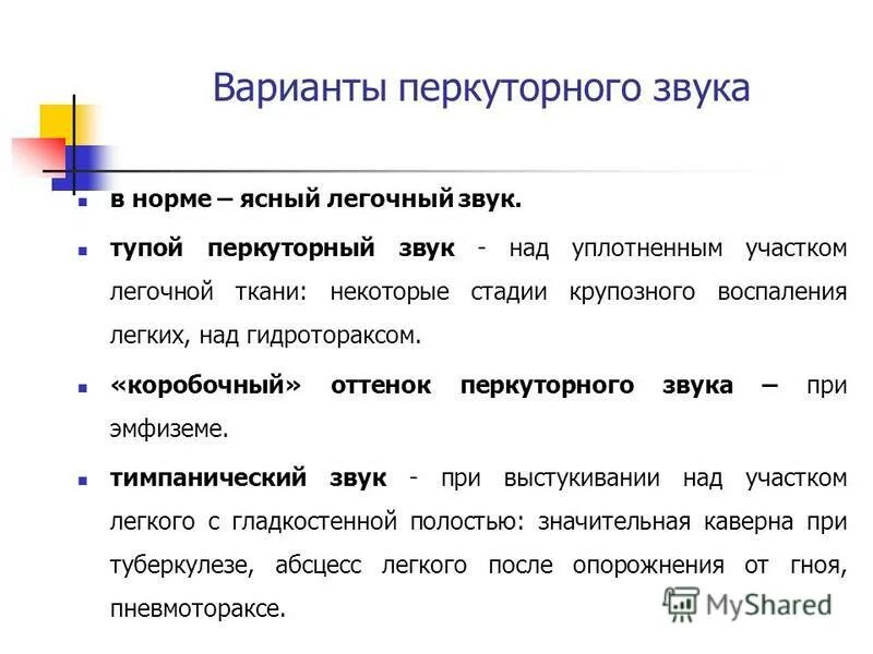 Перкуторный звук в норме