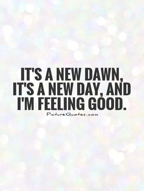 Know the new day. Its a New Day. Its a New Day its a New Life and im feeling good. Its a New Dawn its a New Day its a New. It's a New Dawn it's a New Day.