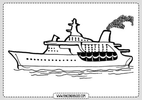 Dibujo Barco Grande para Colorear - Rincon Dibujos Barcos para colorear, Dibujo 