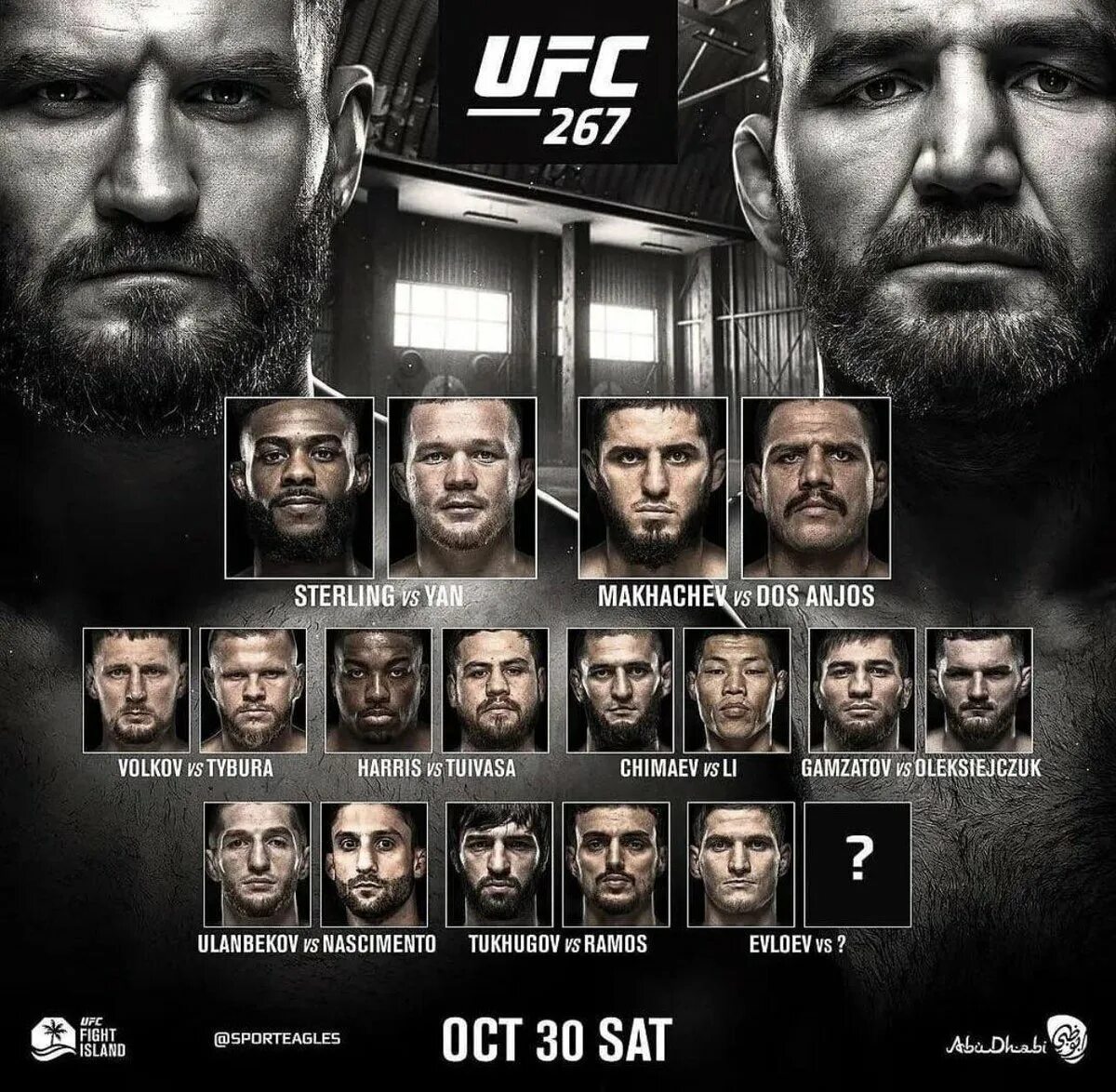 UFC 267 кард. Кард юфс 22 октября. Ufc 22 июня