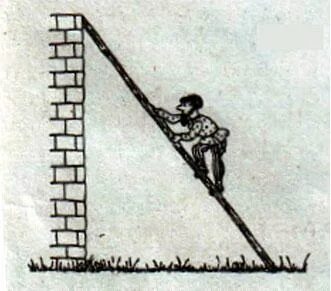 Приставить лестницу к стене