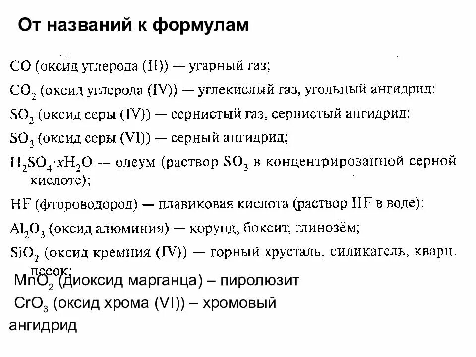 Оксид хрома 2 и УГАРНЫЙ ГАЗ. Оксиды формулы и названия. Mno2 название вещества. Формулы оксидов и их названия.