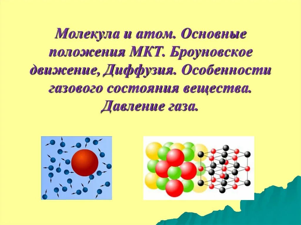 Строение вещества. Молекулы. Броуновское движение.. . Движение молекул. Броуновское движение. Диффузия. Основные положения молекулярно-кинетической теории. Основные положения молекулярно-кинетической теории диффузия.