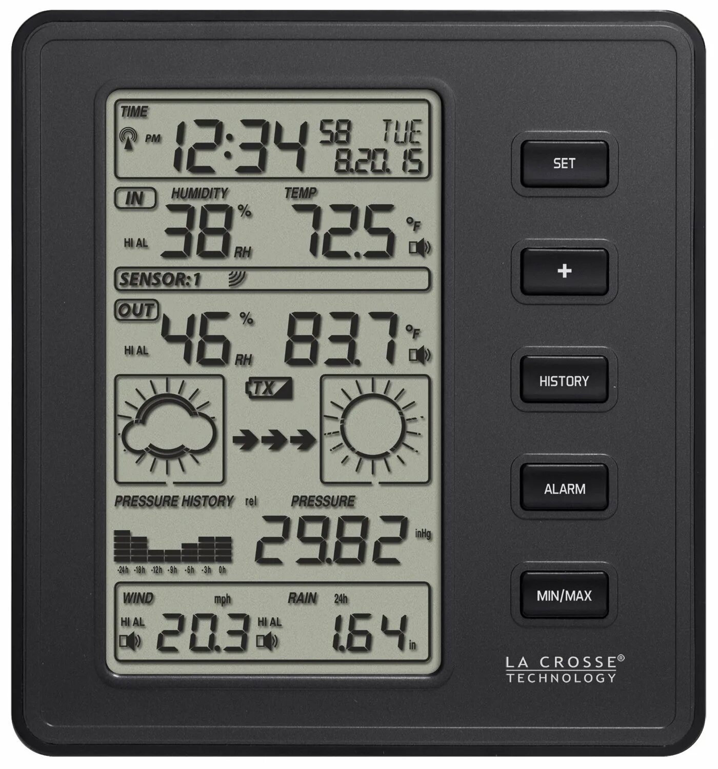 Out temp. Метеостанция la Crosse ws6835. Метеостанция la Crosse блок питания. Метеостанция la Crosse 308-807 датчик. Professional weather Station.