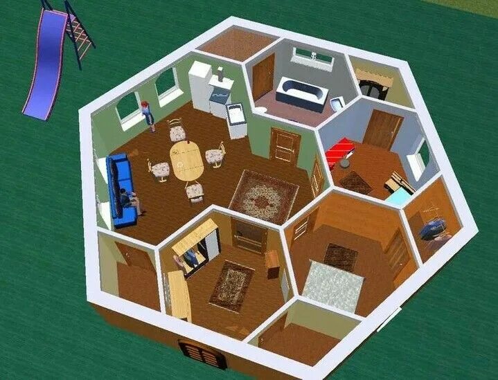 Complejo de Cabañas hexagonales. lu*****@***** Hexagon house, Small house design