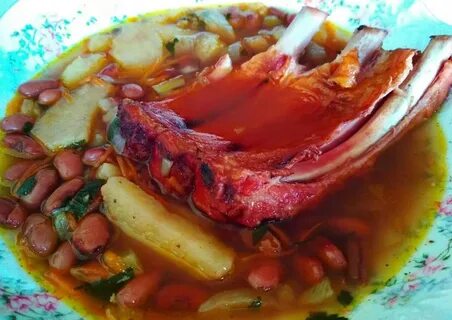 Суп с копчеными ребрами