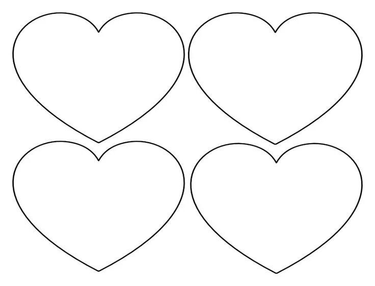 Printable Heart Shapes - Tiny, Small & Medium Outlines Printable heart template,