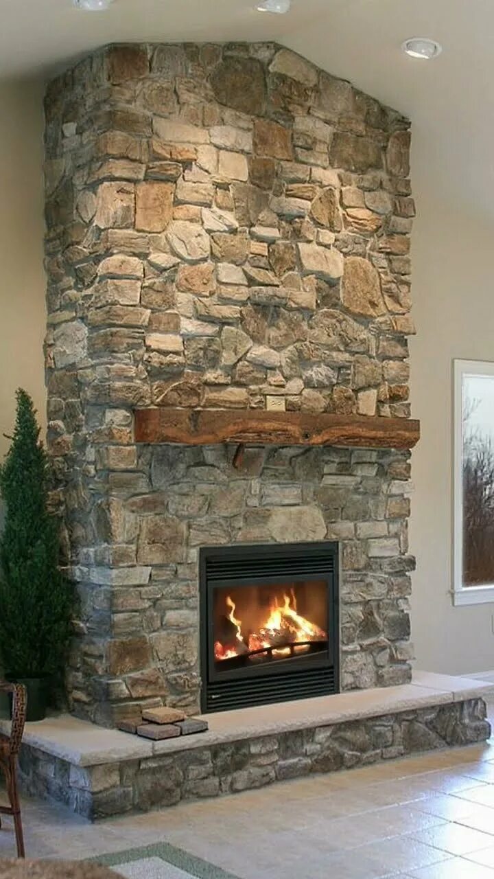 field stone f.p. Rustic stone fireplace, Stone fireplace pictures, Natural stone