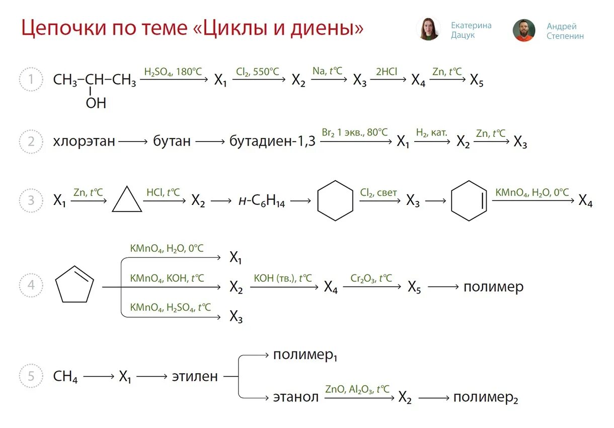 Органические цепочки реакций. Цепочки по теме Циклоалканы Дацюк. Цепочки реакций Циклоалканы. Цепочки превращений по циклоалканам. Цепочки химических превращений алкадиены.