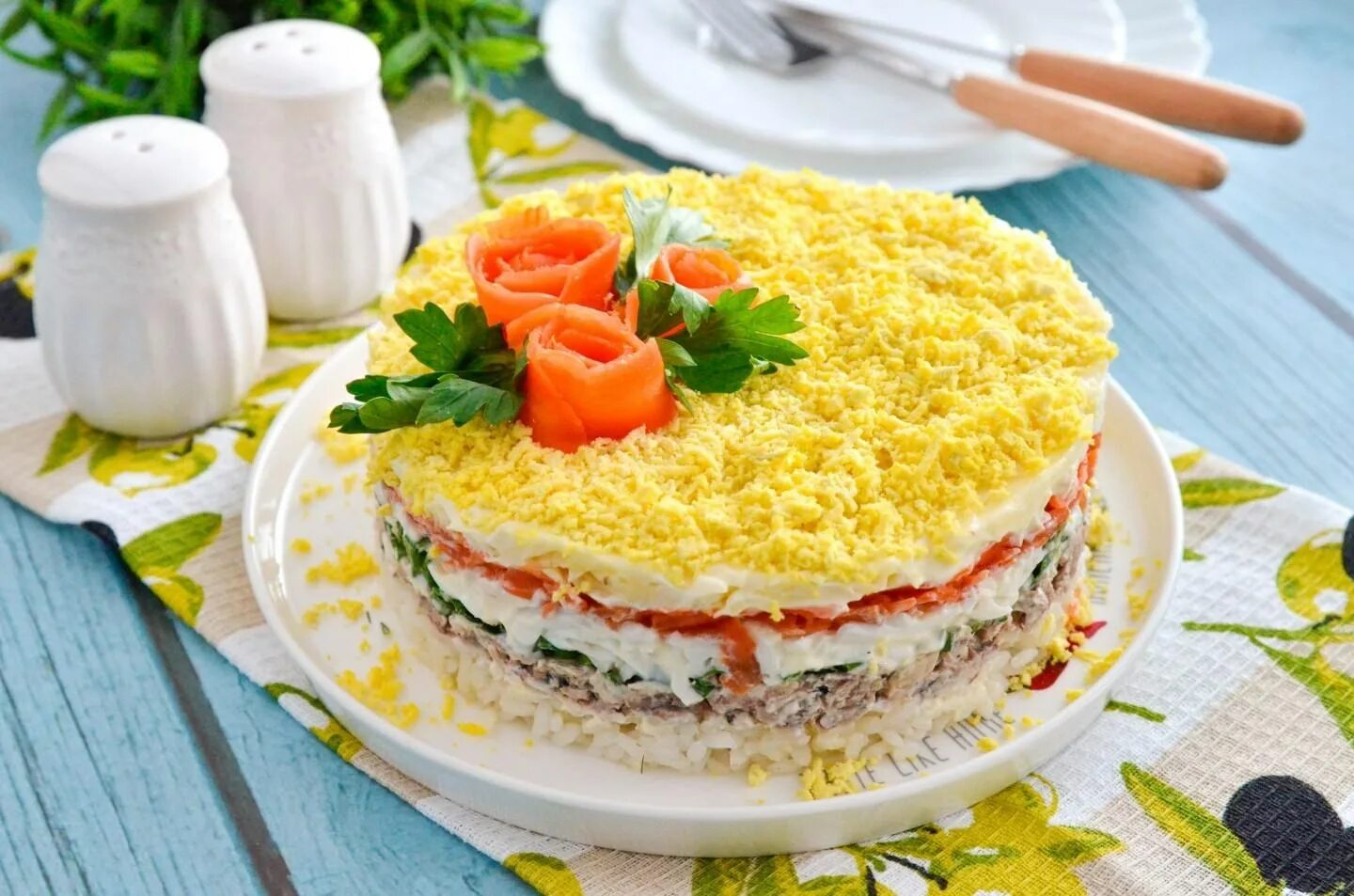 Салат мимоза рецепт с рисом