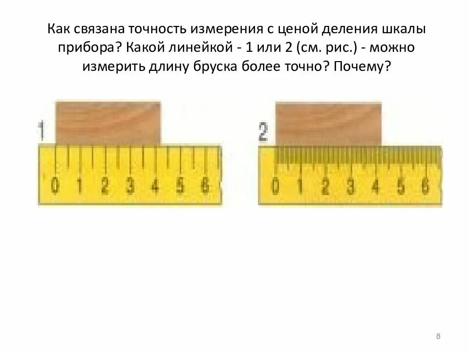 Какими годами можно измерить. Точность измерения линейки. Измерение линейкой. Измерение длины линейкой. Цена деления линейки и точность измерения.