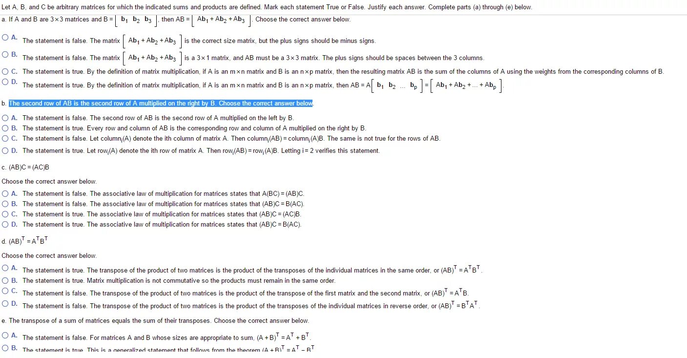 Find false statement. Arbitrary Matrix. 12.9 Which of the listed below Statements are true/false ответы. Which of the listed below Statements. True false.