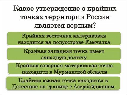 Какие утверждения о географическом положении