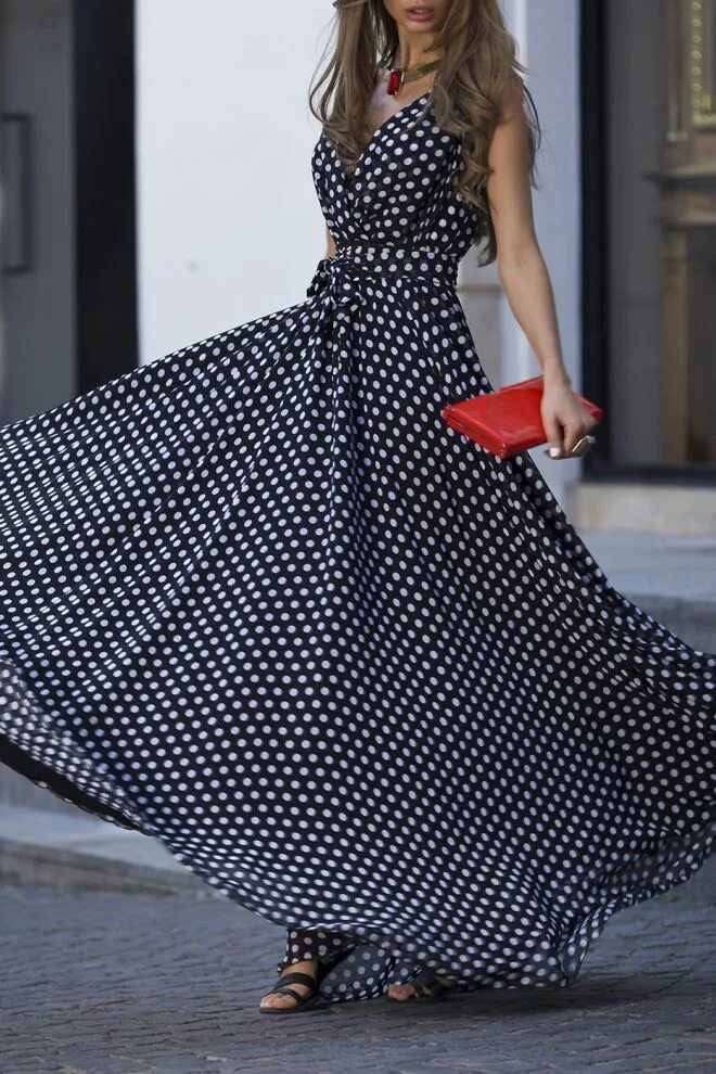 Черное платье в горошек. Платья в пол в горошек. Длинное платье в горошек. Длинное платье. Длинное платье в горошек.