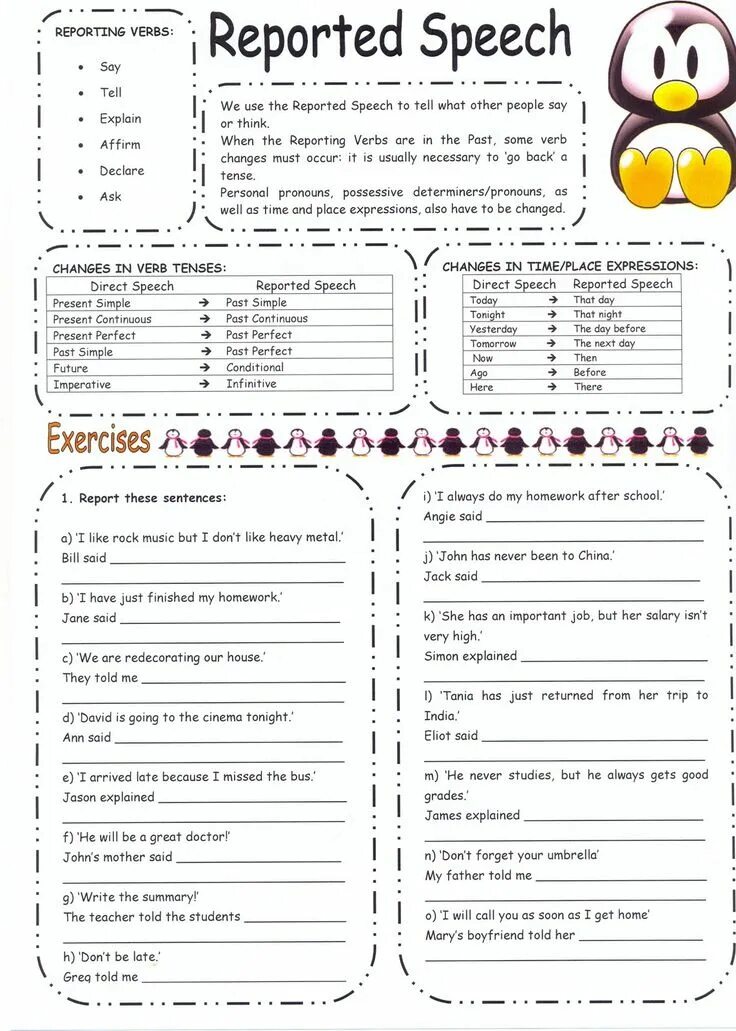 Косвенная речь в английском Worksheets. Reported Speech упражнения Worksheets. Reported Speech в английском Worksheets. Direct and reported Speech exercises.