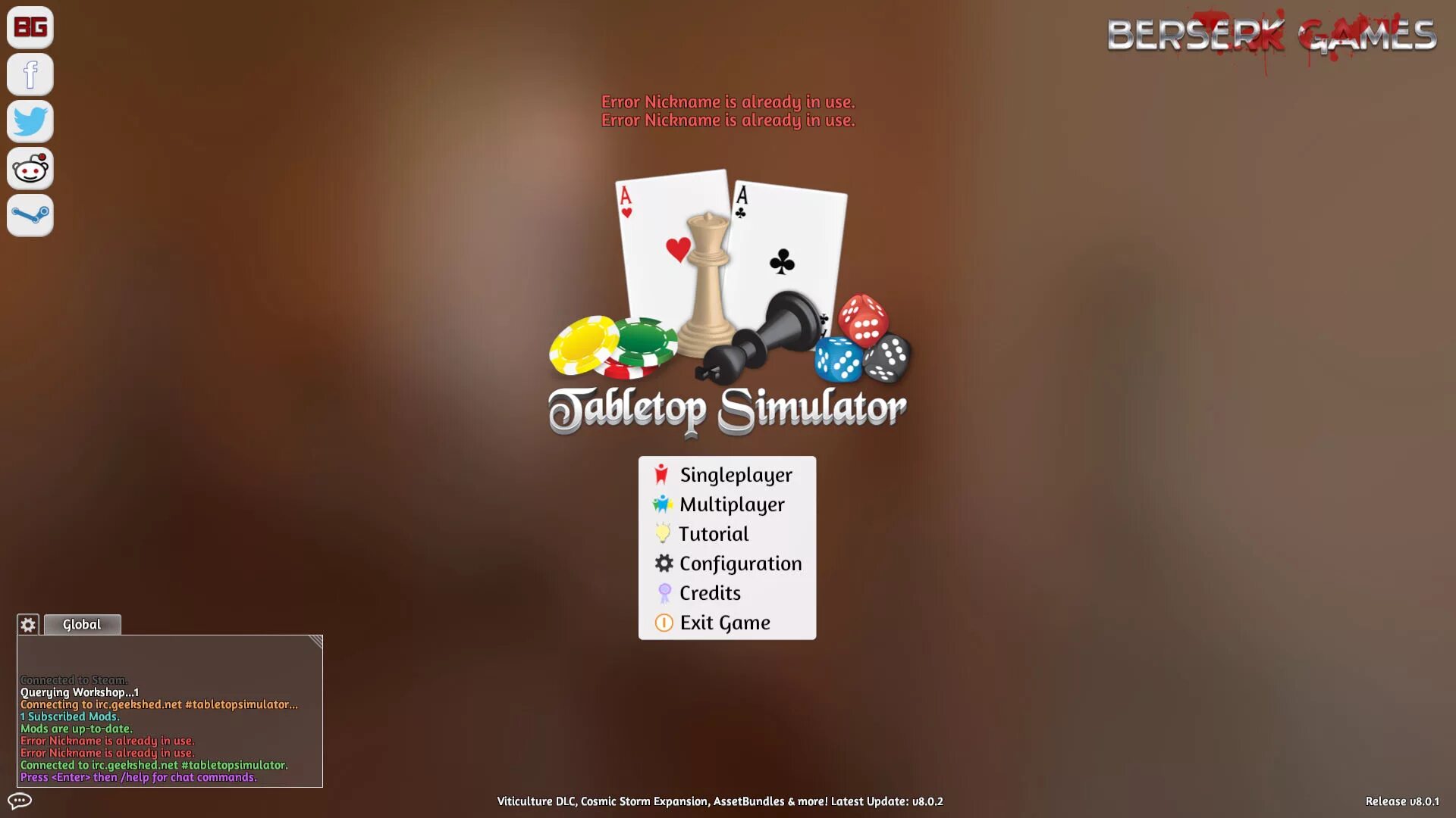 Tabletop-Simulator-Multiplayer. Симулятор ошибок. Could not connect. Дурака симулятор.