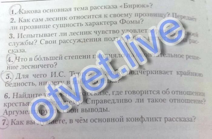 Бирюк контрольная работа 7 класс. Какова основная тема рассказа бирюк. вопросы по рассказу бирюк.