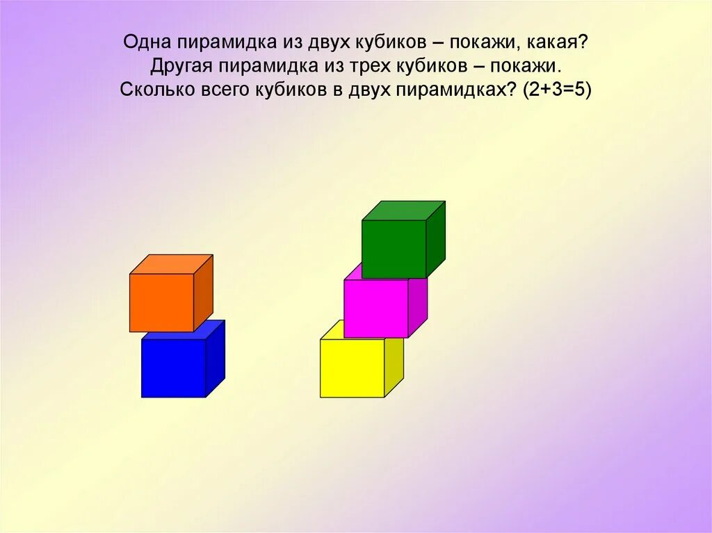 Куб трех чисел. Сколько всего кубиков. Три кубика пирамидка. Несколько кубиков. Три кубика пирамида.