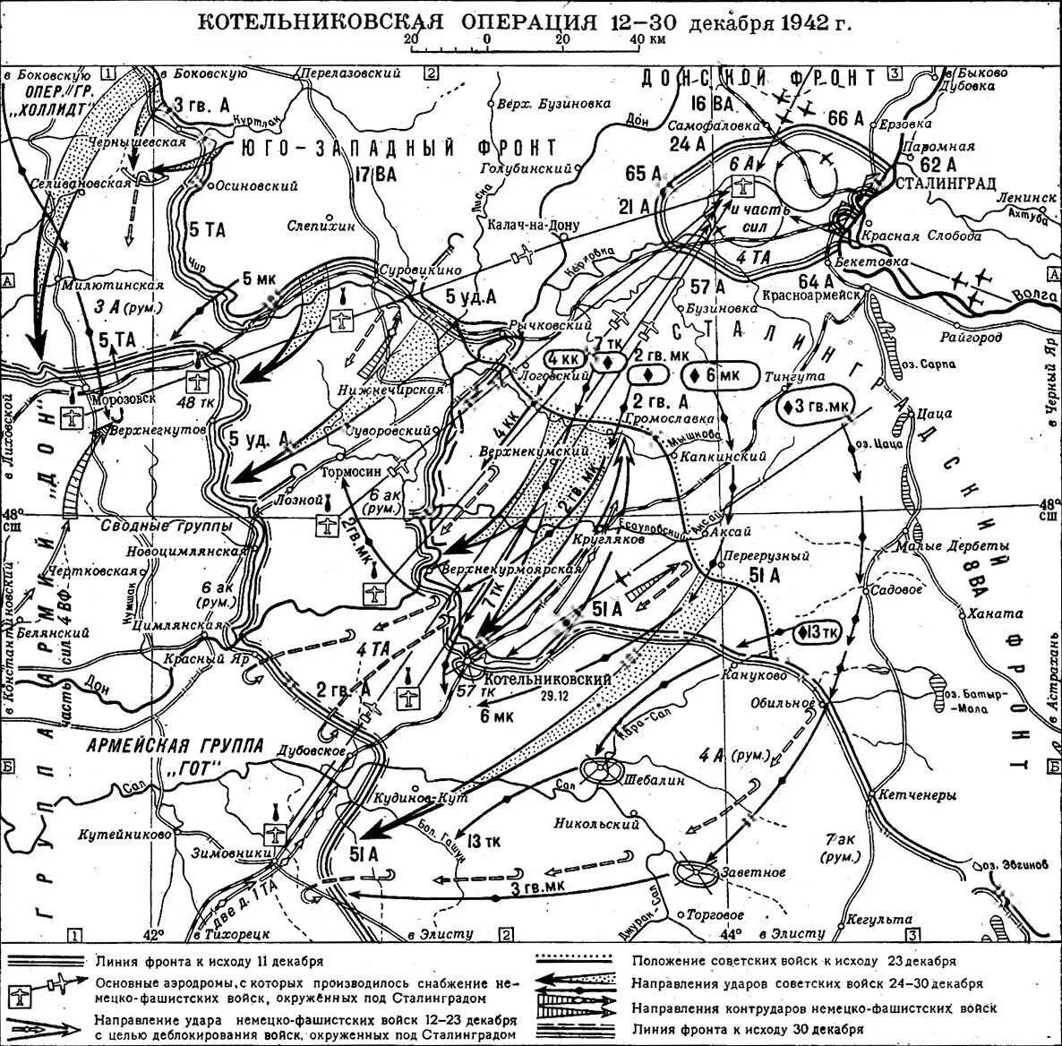 Котельниковская операция под Сталинградом карта. Карта боевых действий ВОВ. Карта боевых действий Великой Отечественной войны Сталинград. Операция зимняя гроза Сталинградская битва карта. Наступательная операция гитлеровского