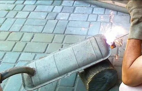 Прогорел глушитель сварка