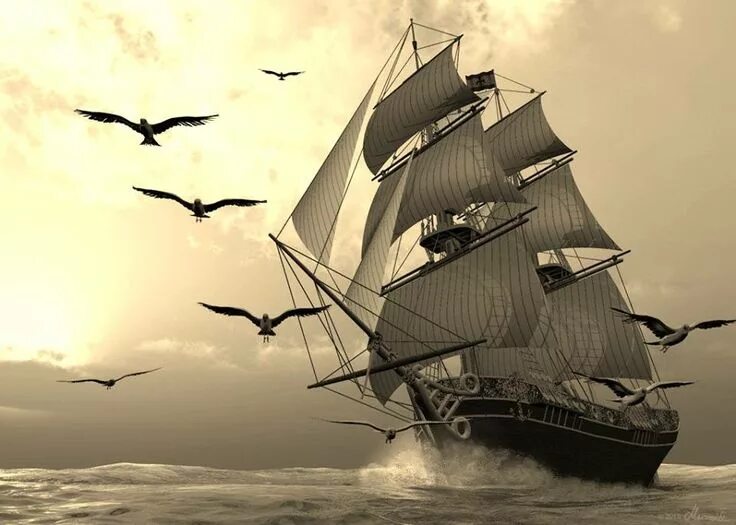 Pin by Michael Mendoza on Open Sea Sea storm, Ghost ship, Artwork