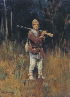 Охотник в лесу старый