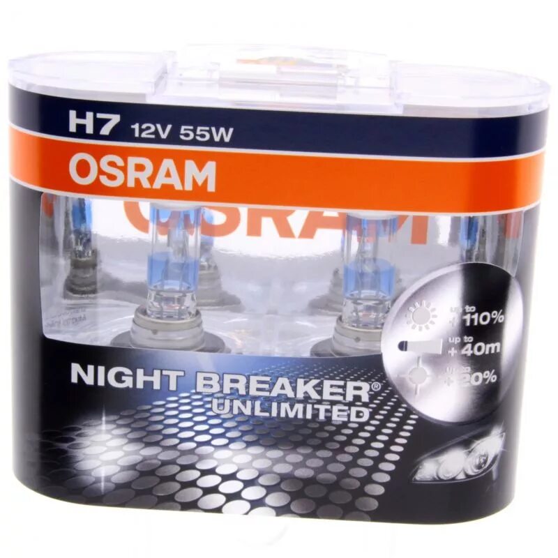 Лампа h7 Osram Night Breaker Unlimited. Osram Night Breaker Unlimited h7. Осрам Найт брекер h7 +110. Osram h7 12w +110.