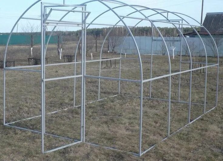 Профтрубы тольятти. Разборная теплица из профтрубы. sera (арочная теплица, оцинкованная. металлический каркас для теплицы. каркас парник разборный.