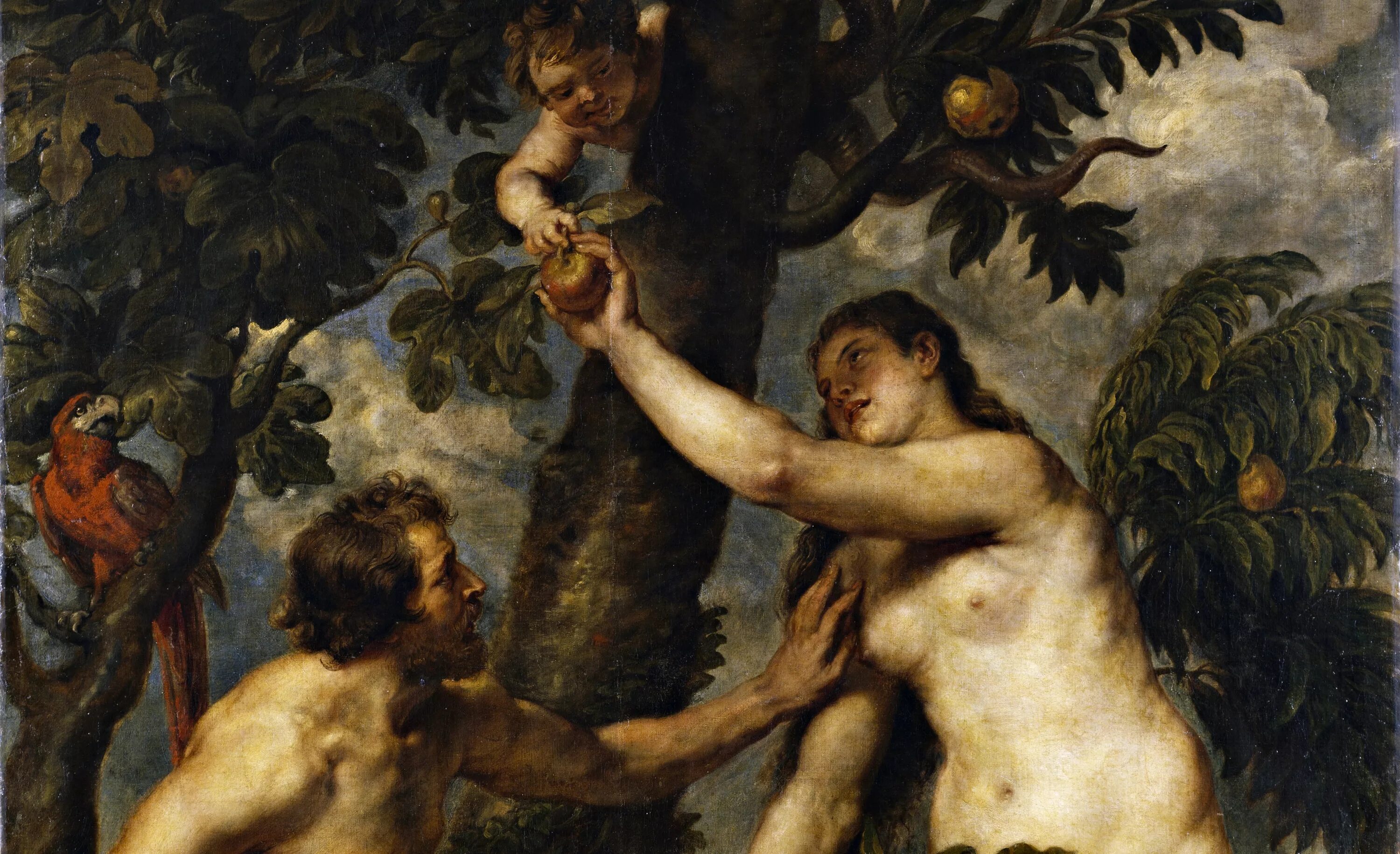 Ученые воссоздали портрет женщины. Тициан адам и ева картина. Адам ева и дьявол в эдемском саду. Мазолино грехопадение. Ян госсарт адам и ева.