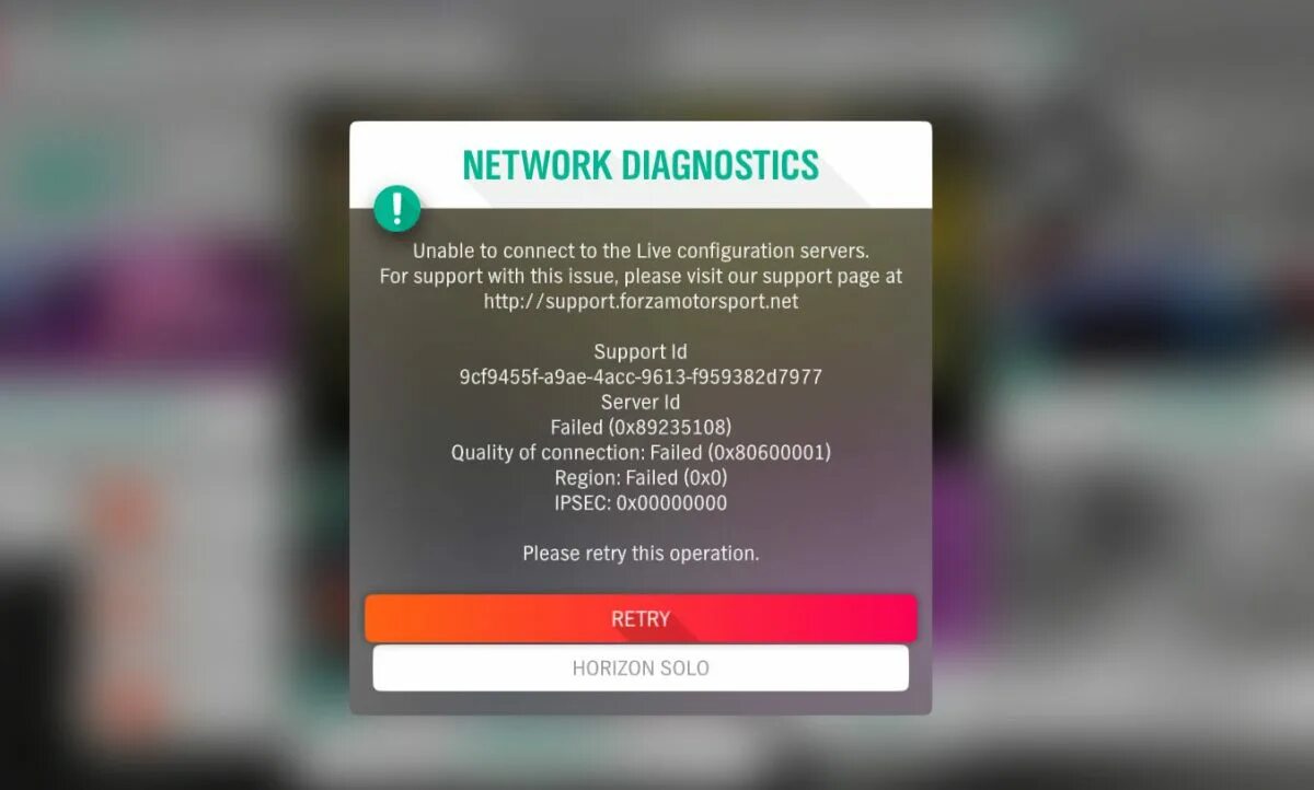 Connection failed 4. Невозможно подключиться к сессии Forza Horizon 5. Ошибки Форза 4. Unable to connect to the Server.. Ошибка сервера Xbox Live.