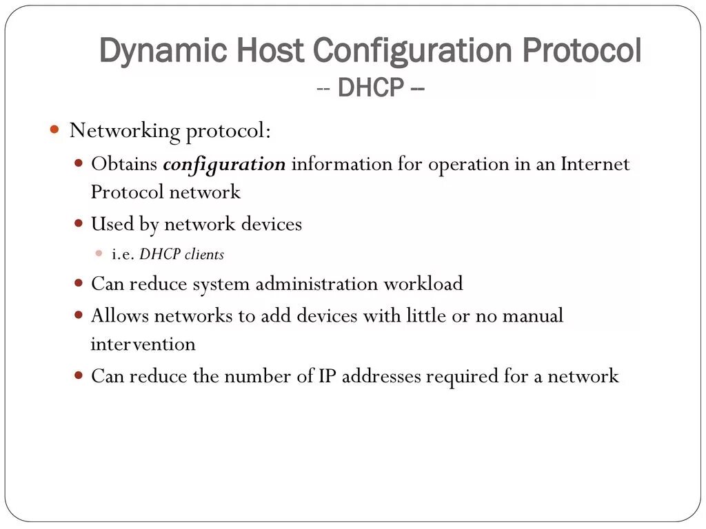 Configuration protocol