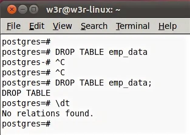 Postgresql create table