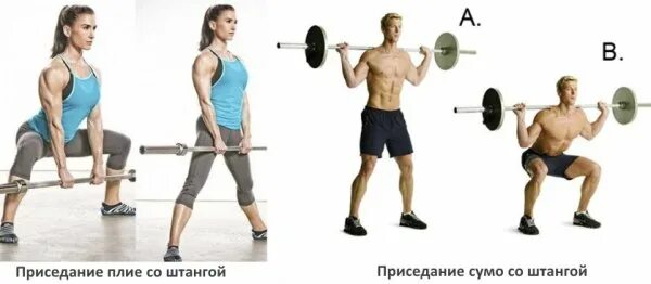 Приседания плие техника. Приседания сумо штанга. Плие приседания мышцы. Приседания плие. Приседания гаккеншмидта со штангой.