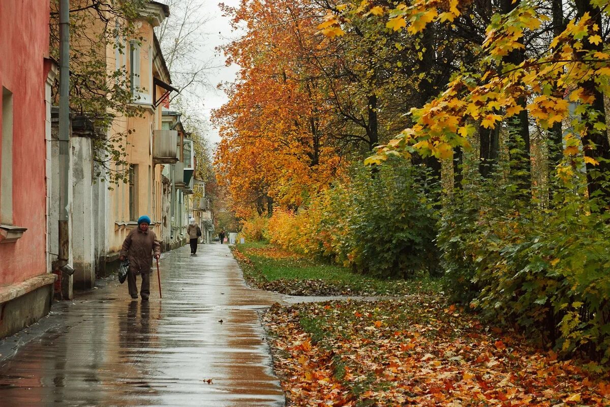 В больших и малых городах уже давно. Глазов старый район. Город Глазов старый район осенью. Осенний Глазов. Городок в Глазове.