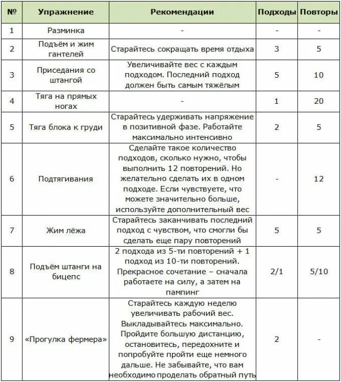 Программа тренировок для эктоморфа для набора. Прогулка фермера сколько подходов. гинтарс программа тренировок. программа тренировок на 6 дней. 3х дневный комплекс упражнений.