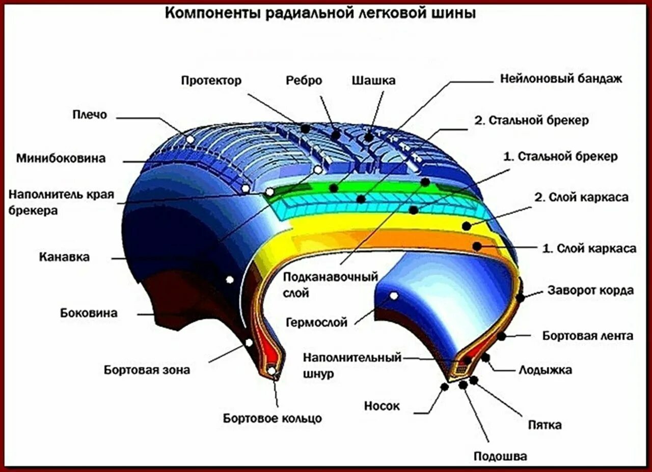 Колесо состоит из шины. Основные элементы шины. конструкция автошины легкового автомобиля. строение бескамерной шины. структура автомобильной шины.