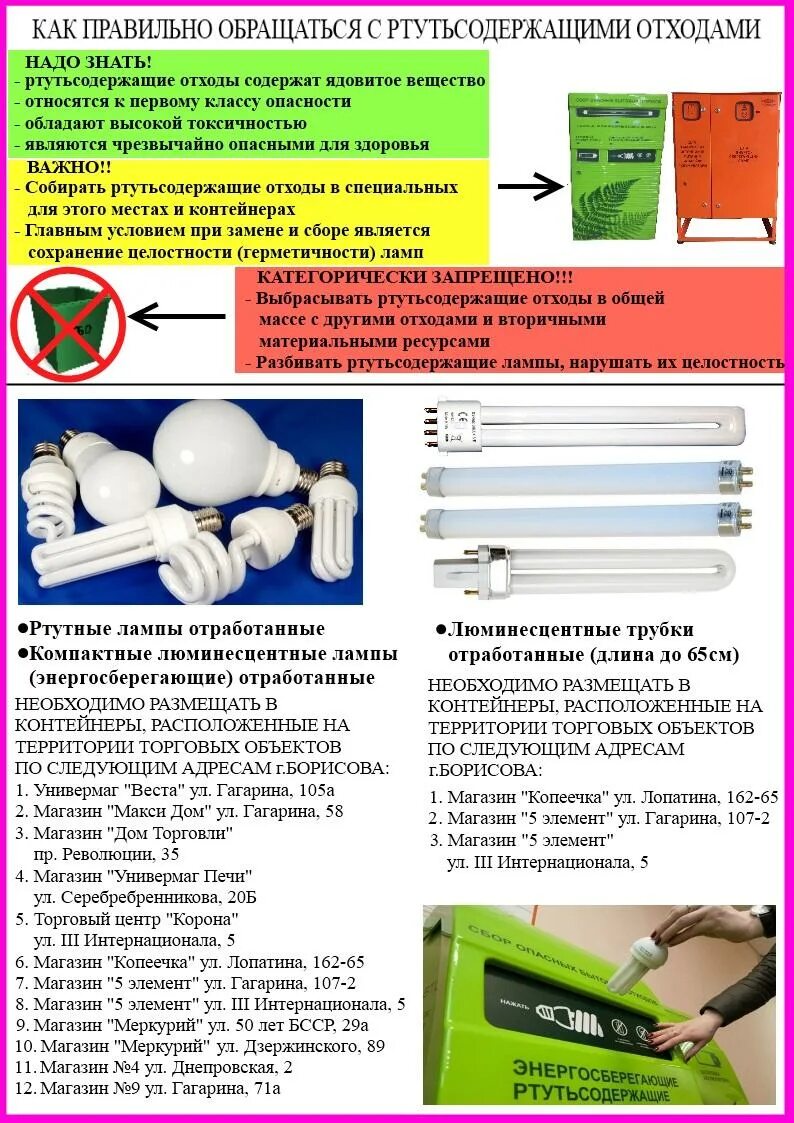 Использование ртутьсодержащих отходов