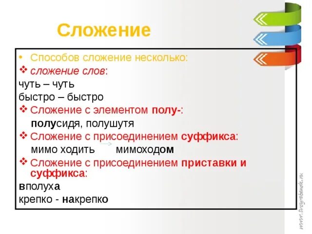 С помощью каких способов образуются наречия кратко