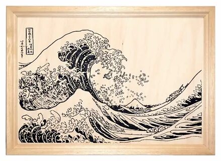 " The Great Wave off Kanagawa", a woodblock print by the Japanese ukiyo-e artist Hoku...