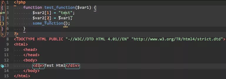 Html w. Sublime text подсветка синтаксиса. функция php some. bracket highlighter. brackets html редактор.