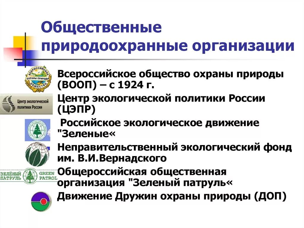 К природным организациям относятся