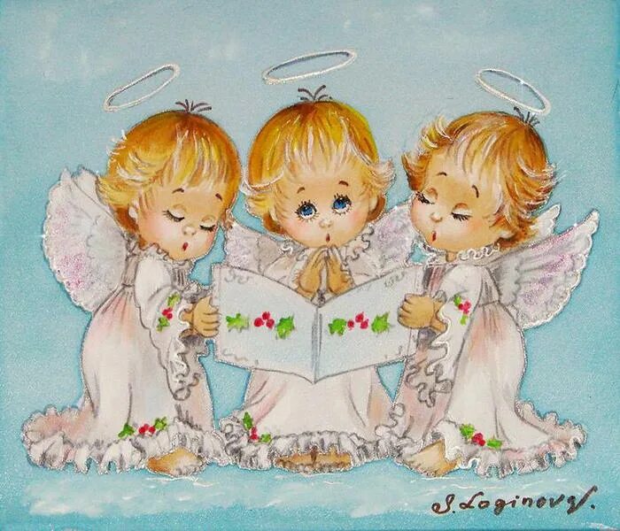 Ангелочки поют. Три ангела. Открытки ангелочки. Три ангелочка рисунки.