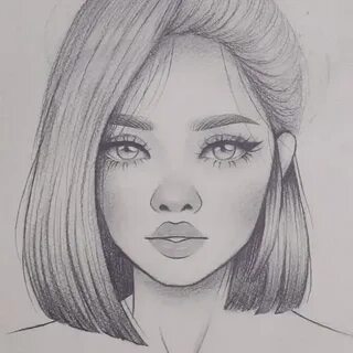 Красивое лицо девушки легко нарисовать